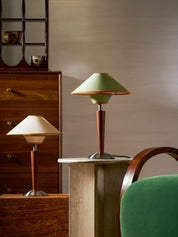 Dryope - Walnut-Color Wood and Fabric Table Lamp