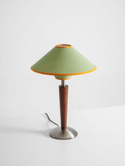 Dryope - Walnut-Color Wood and Fabric Table Lamp