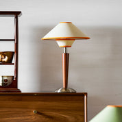 Dryope - Walnut-Color Wood and Fabric Table Lamp