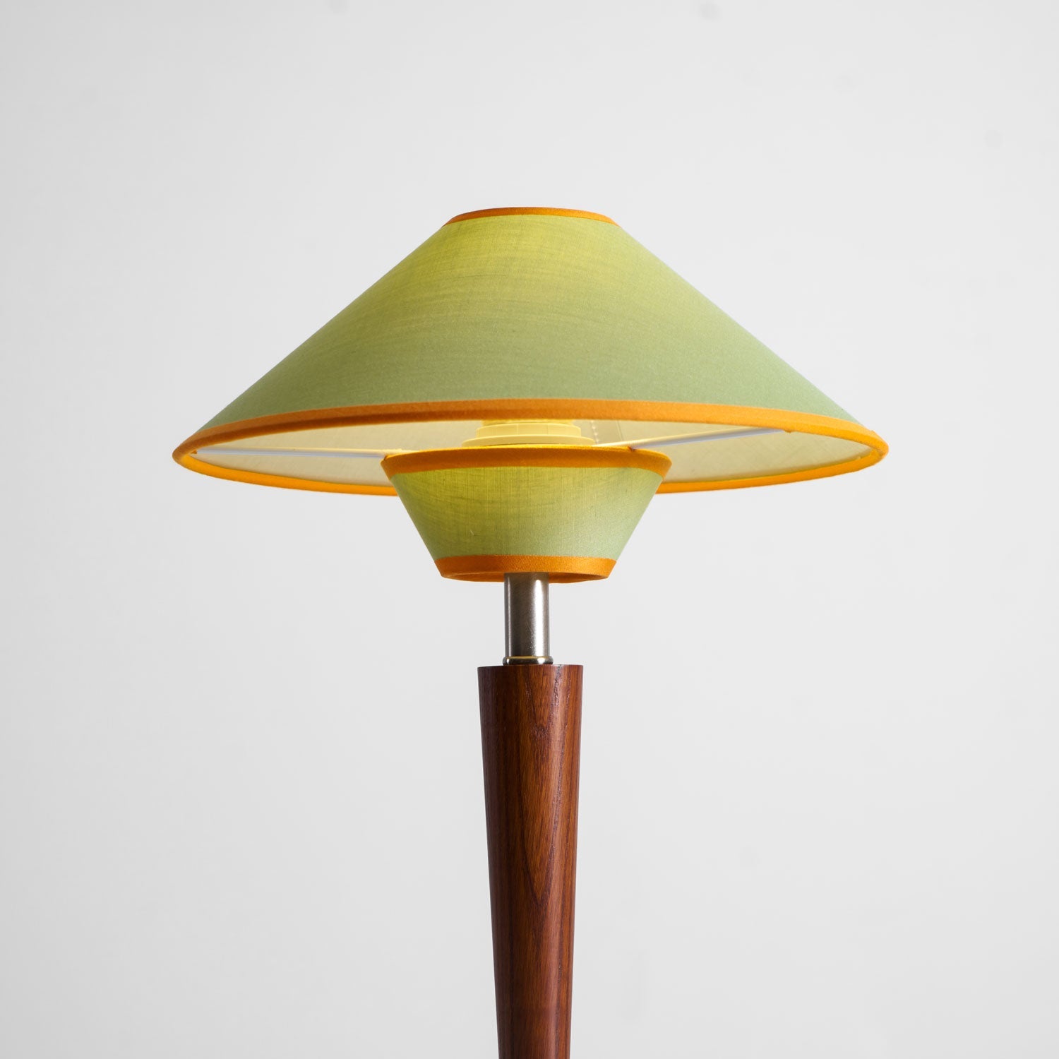 Dryope - Walnut-Color Wood and Fabric Table Lamp