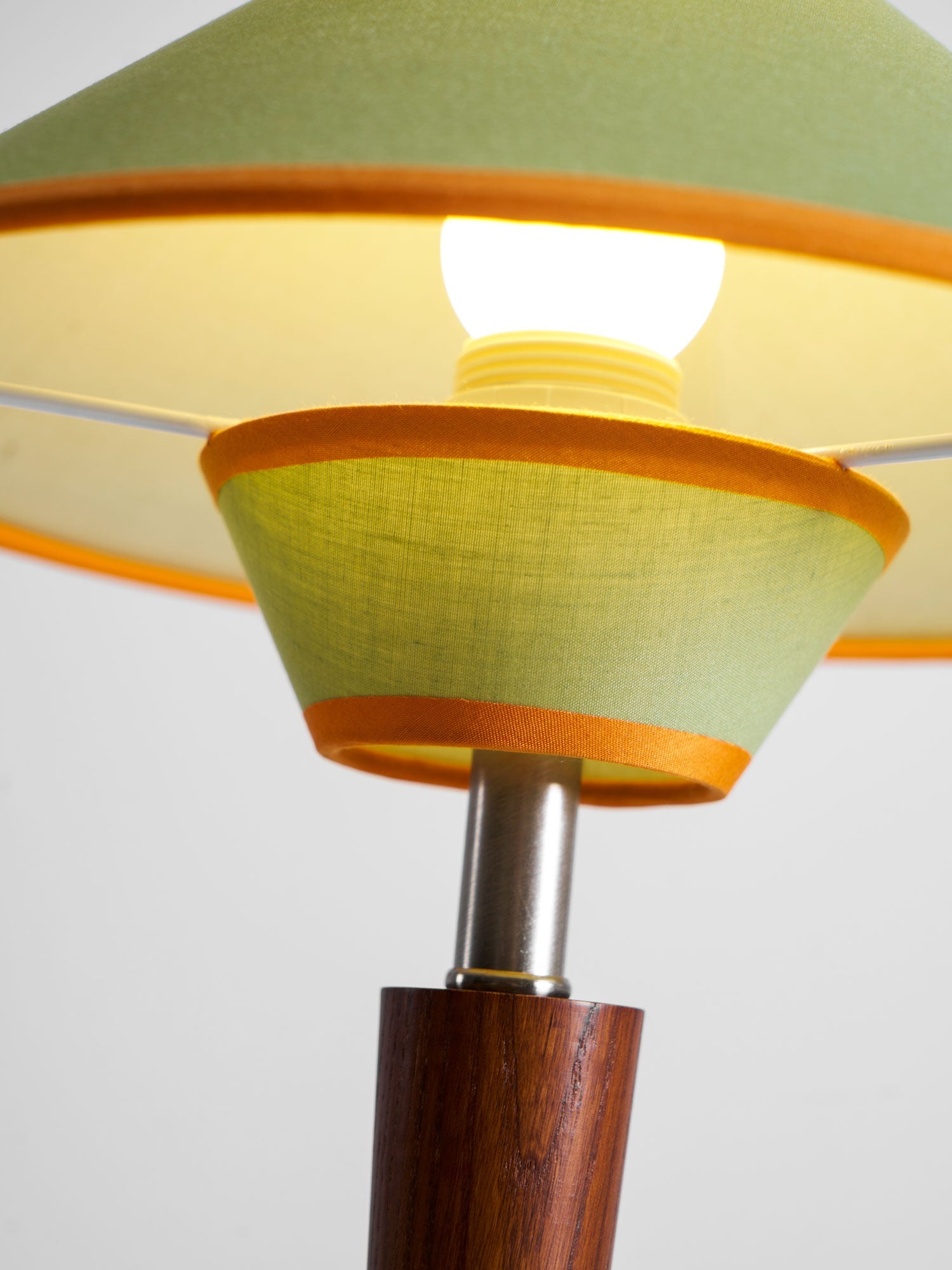 Dryope - Walnut-Color Wood and Fabric Table Lamp