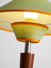 Dryope - Walnut-Color Wood and Fabric Table Lamp