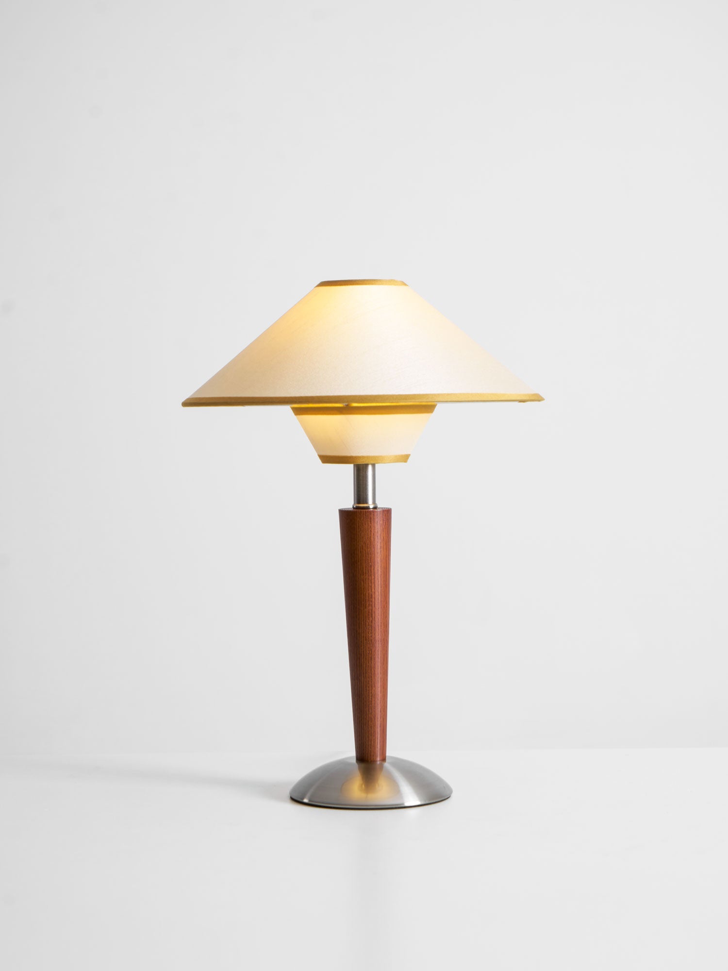 Dryope - Walnut-Color Wood and Fabric Table Lamp