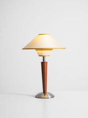 Dryope - Walnut-Color Wood and Fabric Table Lamp