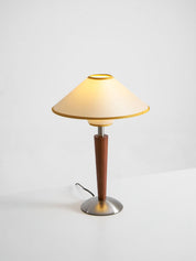 Dryope - Walnut-Color Wood and Fabric Table Lamp
