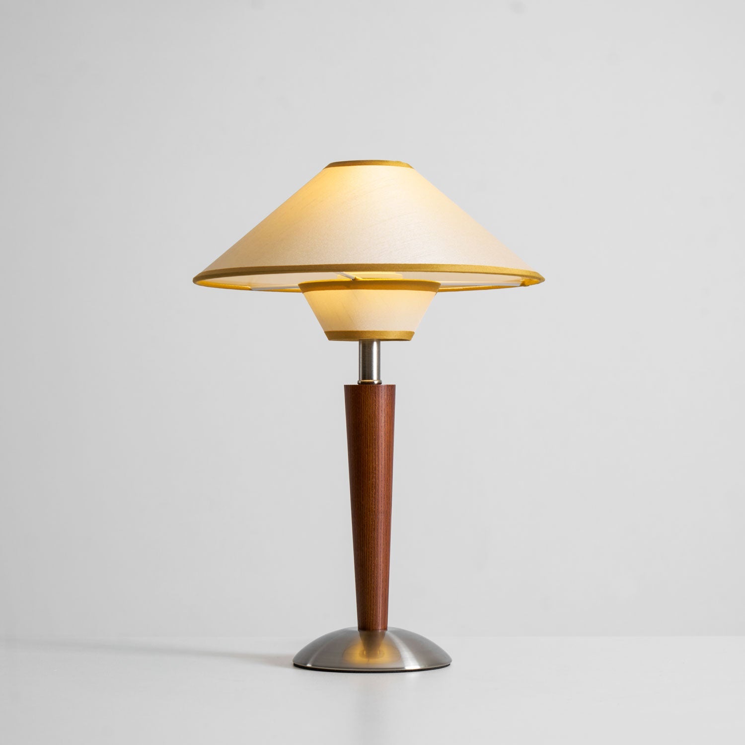 Dryope - Walnut-Color Wood and Fabric Table Lamp