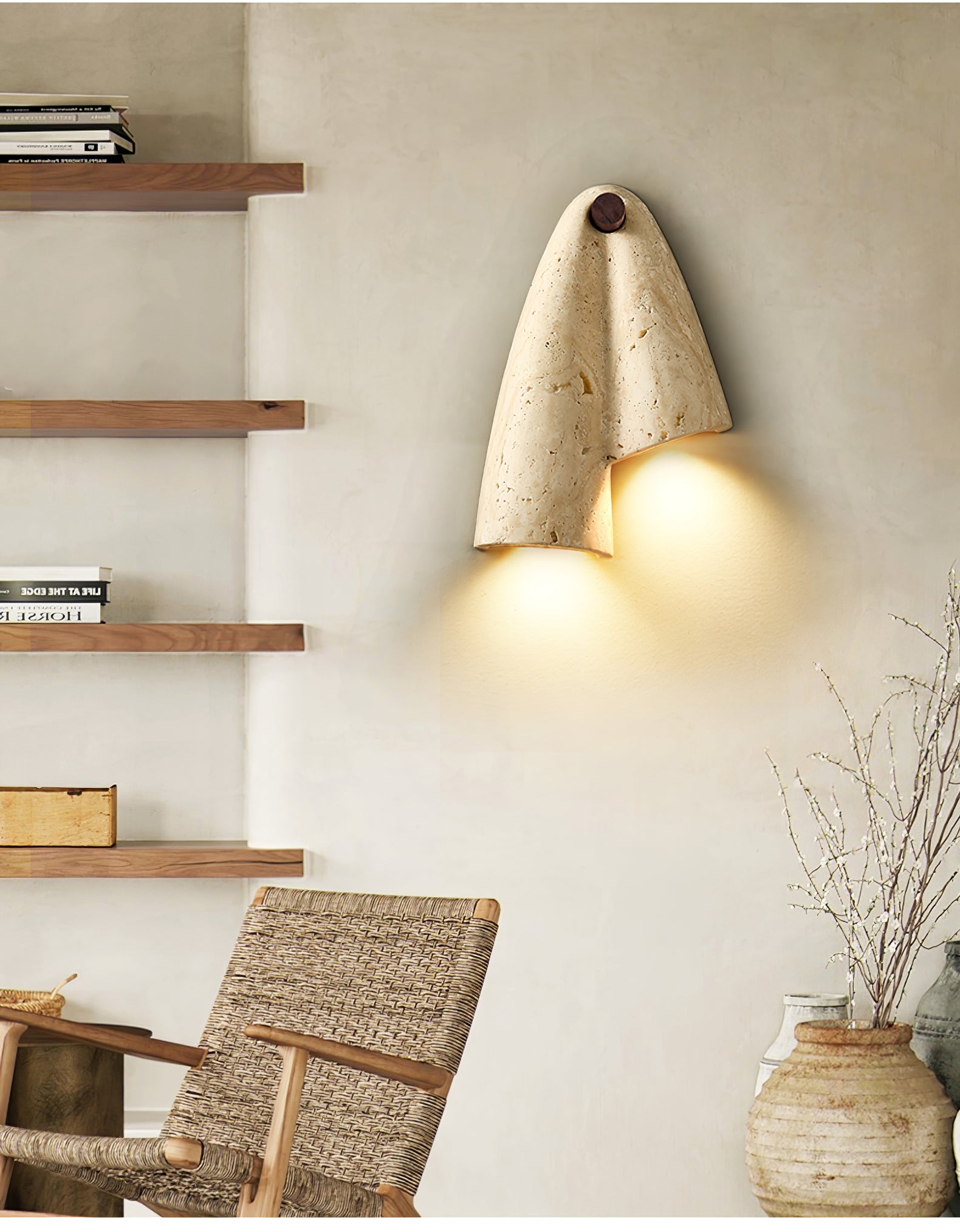 Amphitrite - Draped Travertine Wall Sconce