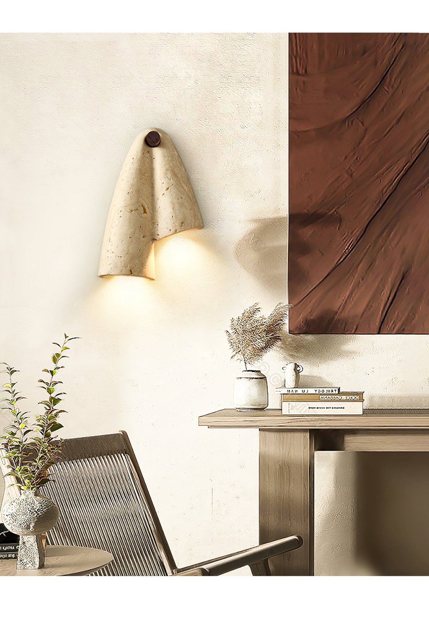 Amphitrite - Draped Travertine Wall Sconce