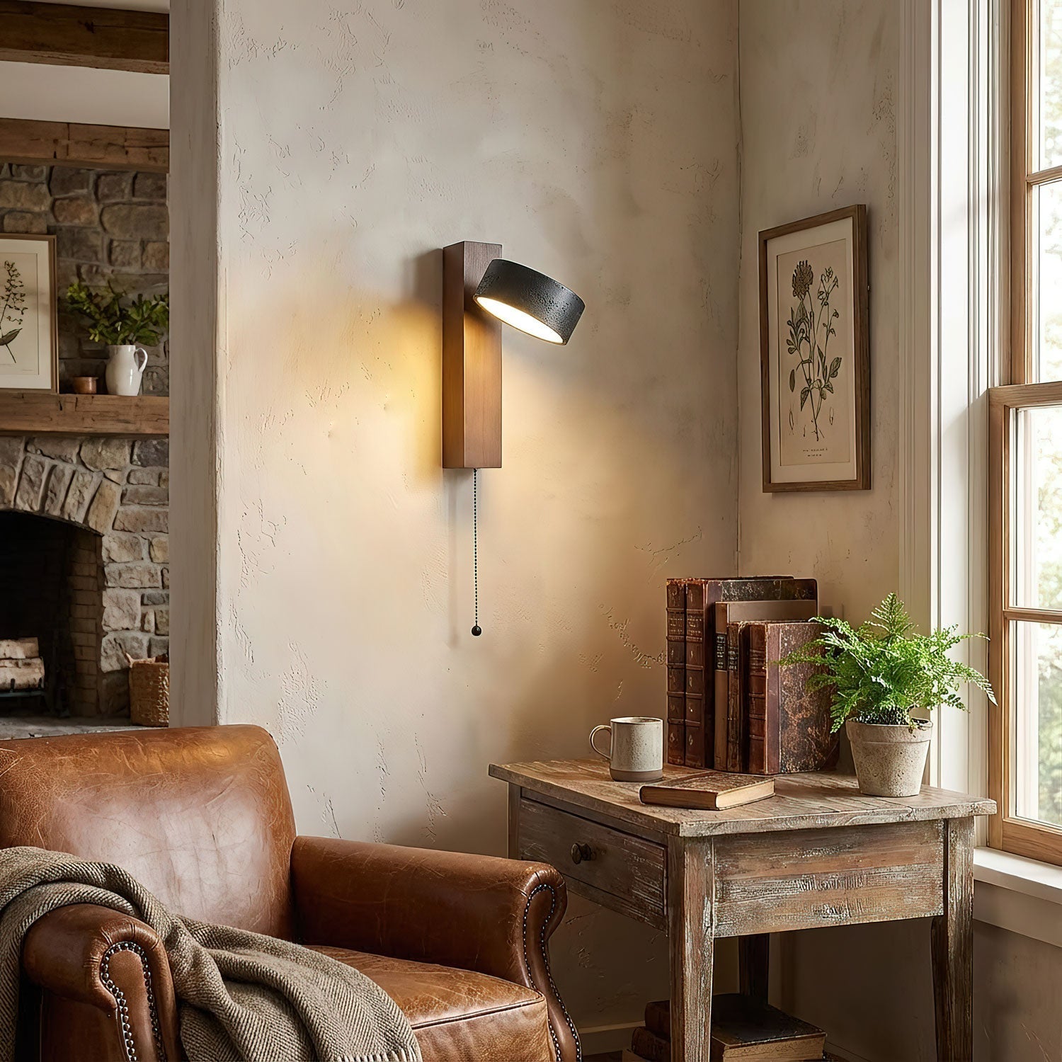 Kelaino - Black Travertine Wall Sconce