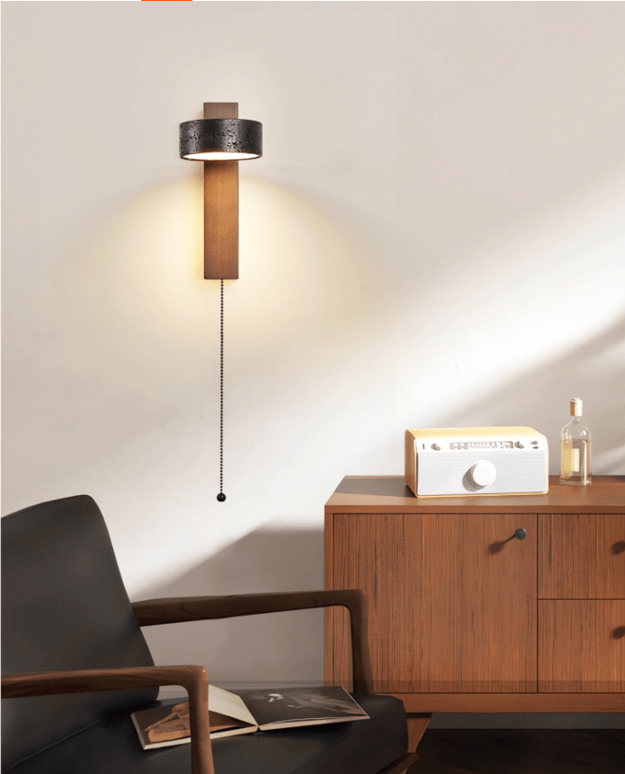Kelaino - Black Travertine Wall Sconce