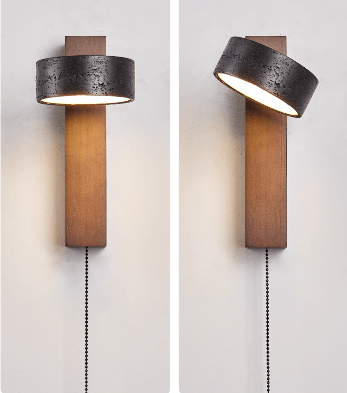 Kelaino - Black Travertine Wall Sconce