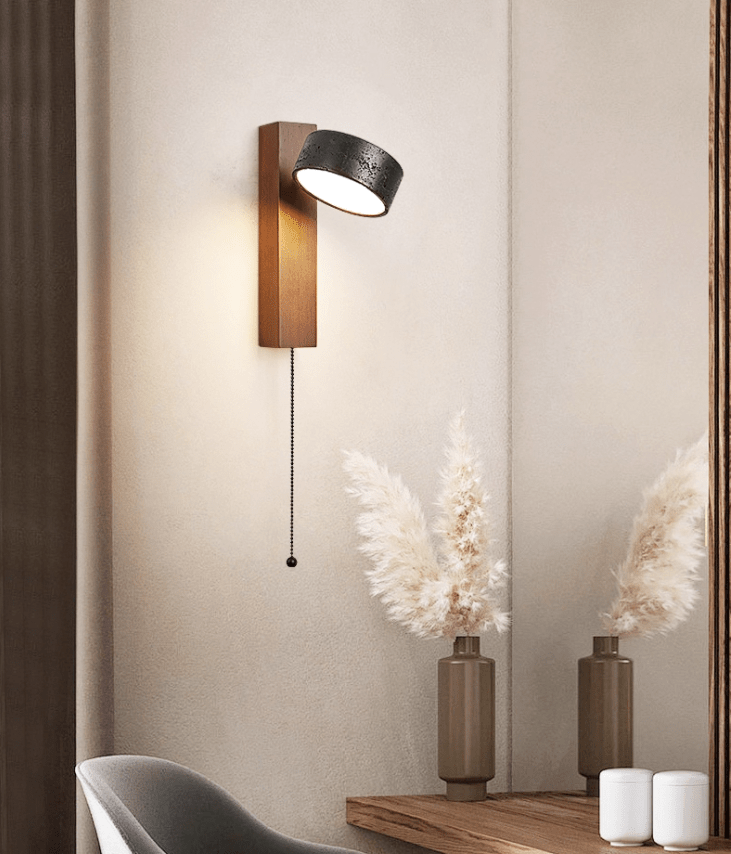 Kelaino - Black Travertine Wall Sconce