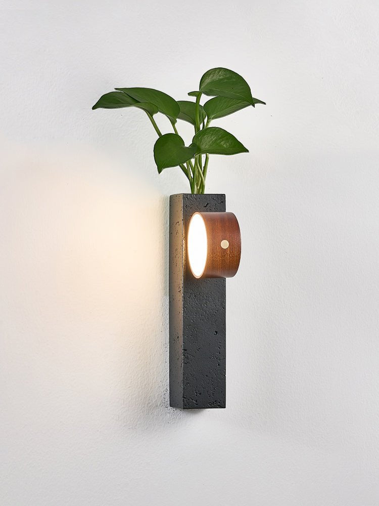 Morpheus - Black Travertine Planter Sconce