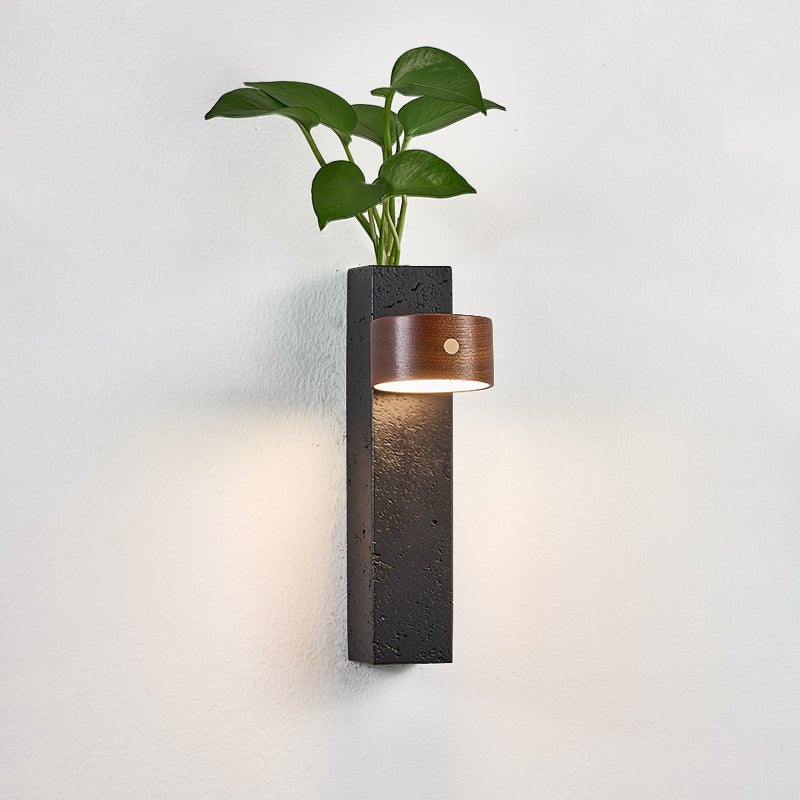 Morpheus - Black Travertine Planter Sconce