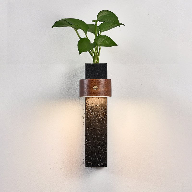 Morpheus - Black Travertine Planter Sconce