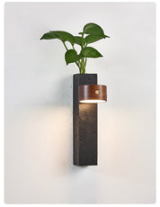 Morpheus - Black Travertine Planter Sconce