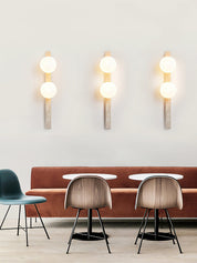 Kyrene - Vertical Travertine Wall Sconce