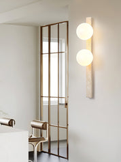 Kyrene - Vertical Travertine Wall Sconce