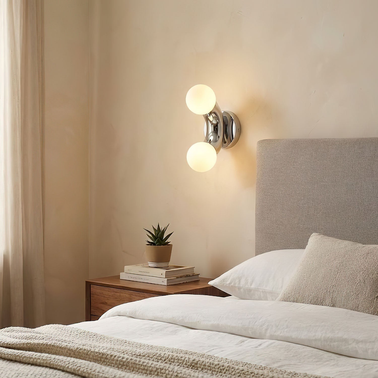 Himeros - Chrome and Glass Sphere Wall Light