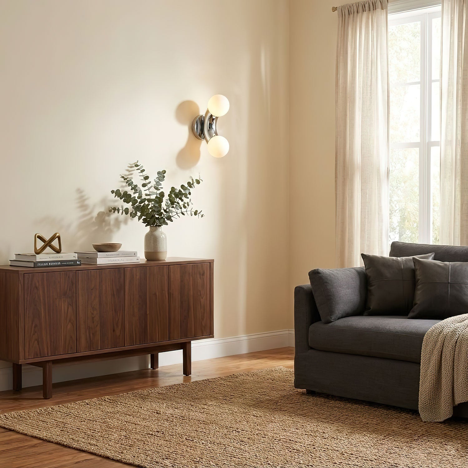 Himeros - Chrome and Glass Sphere Wall Light