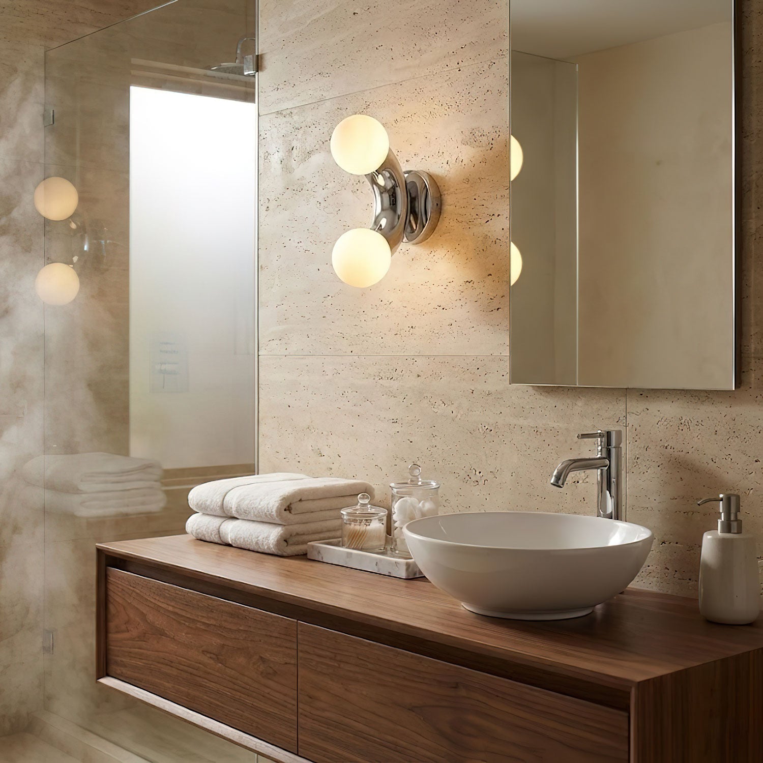 Himeros - Chrome and Glass Sphere Wall Light