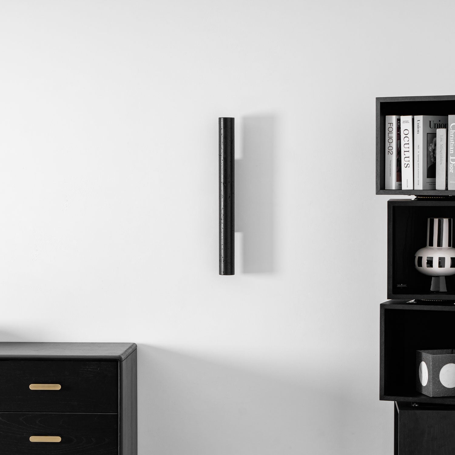 Erebos - Black Travertine Column Sconce