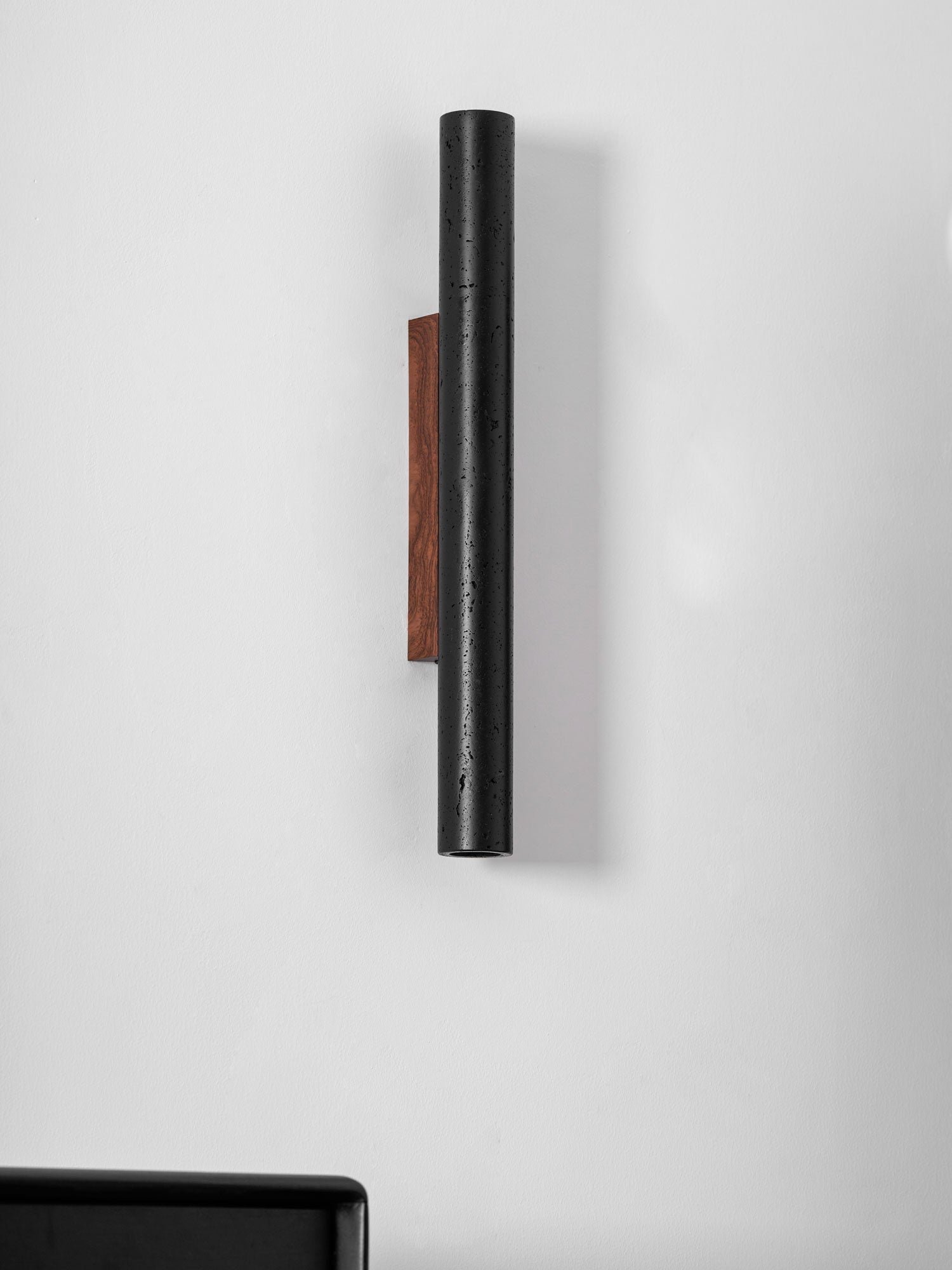 Erebos - Black Travertine Column Sconce