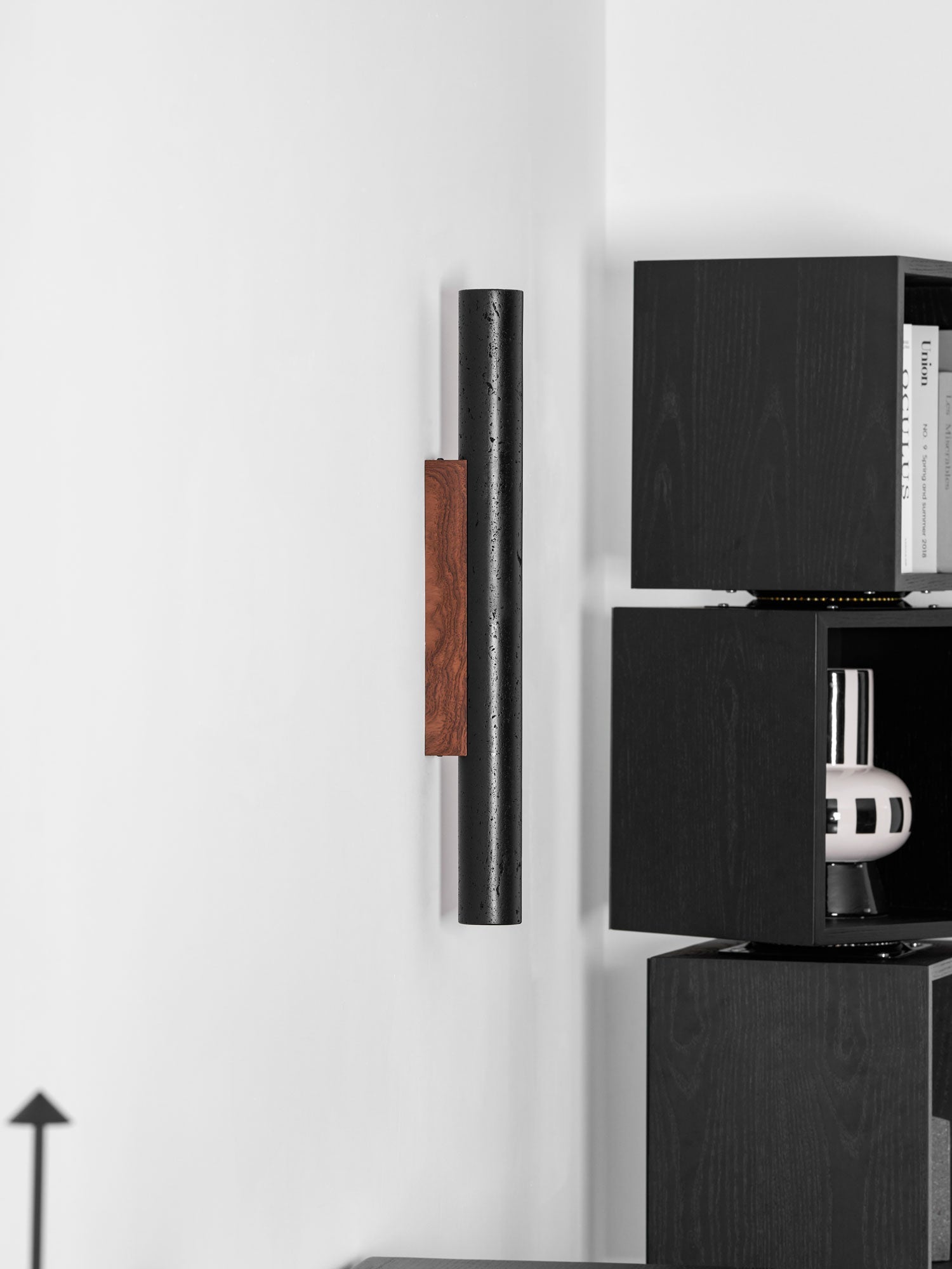 Erebos - Black Travertine Column Sconce