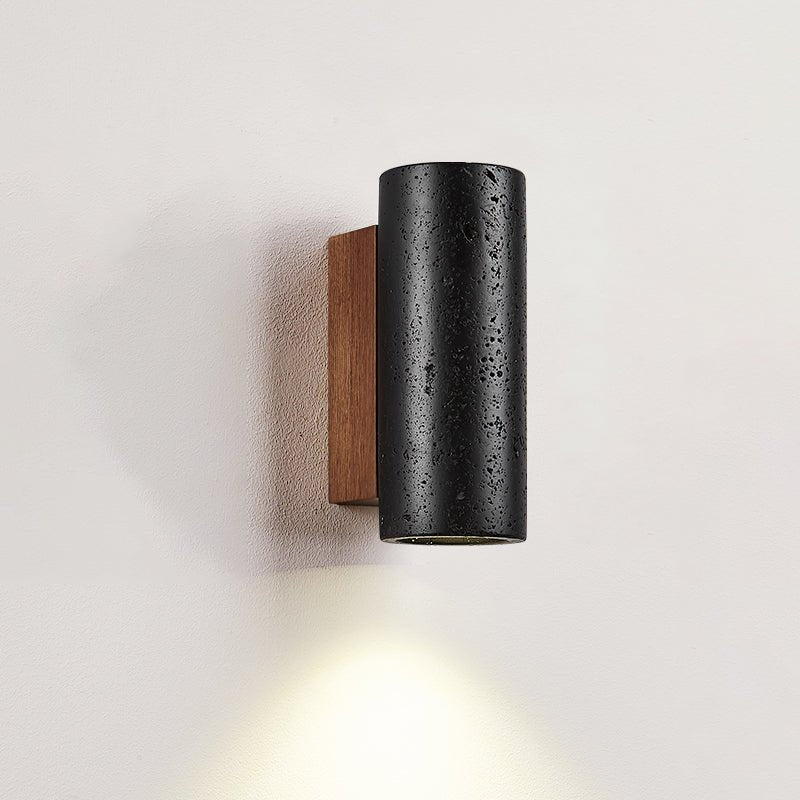 Erebos - Black Travertine Column Sconce