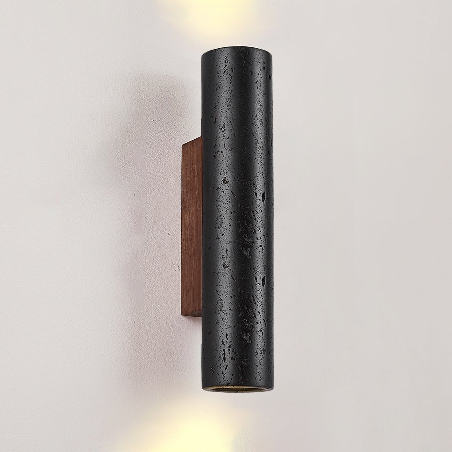 Erebos - Black Travertine Column Sconce