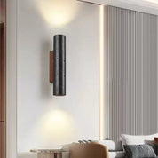 Erebos - Black Travertine Column Sconce