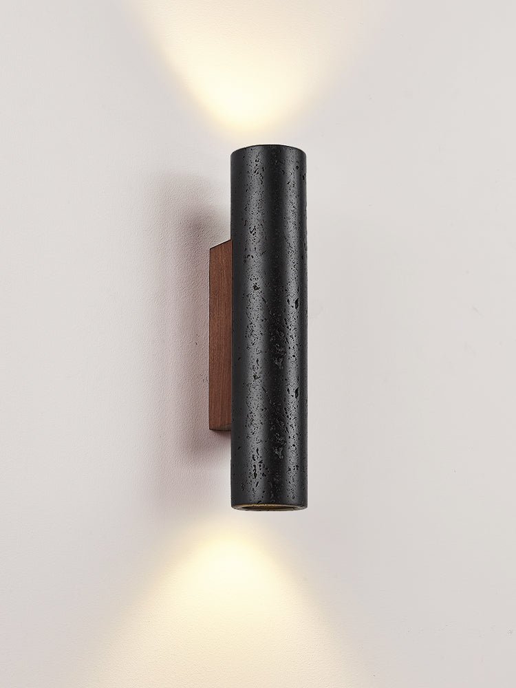 Erebos - Black Travertine Column Sconce
