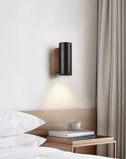 Erebos - Black Travertine Column Sconce