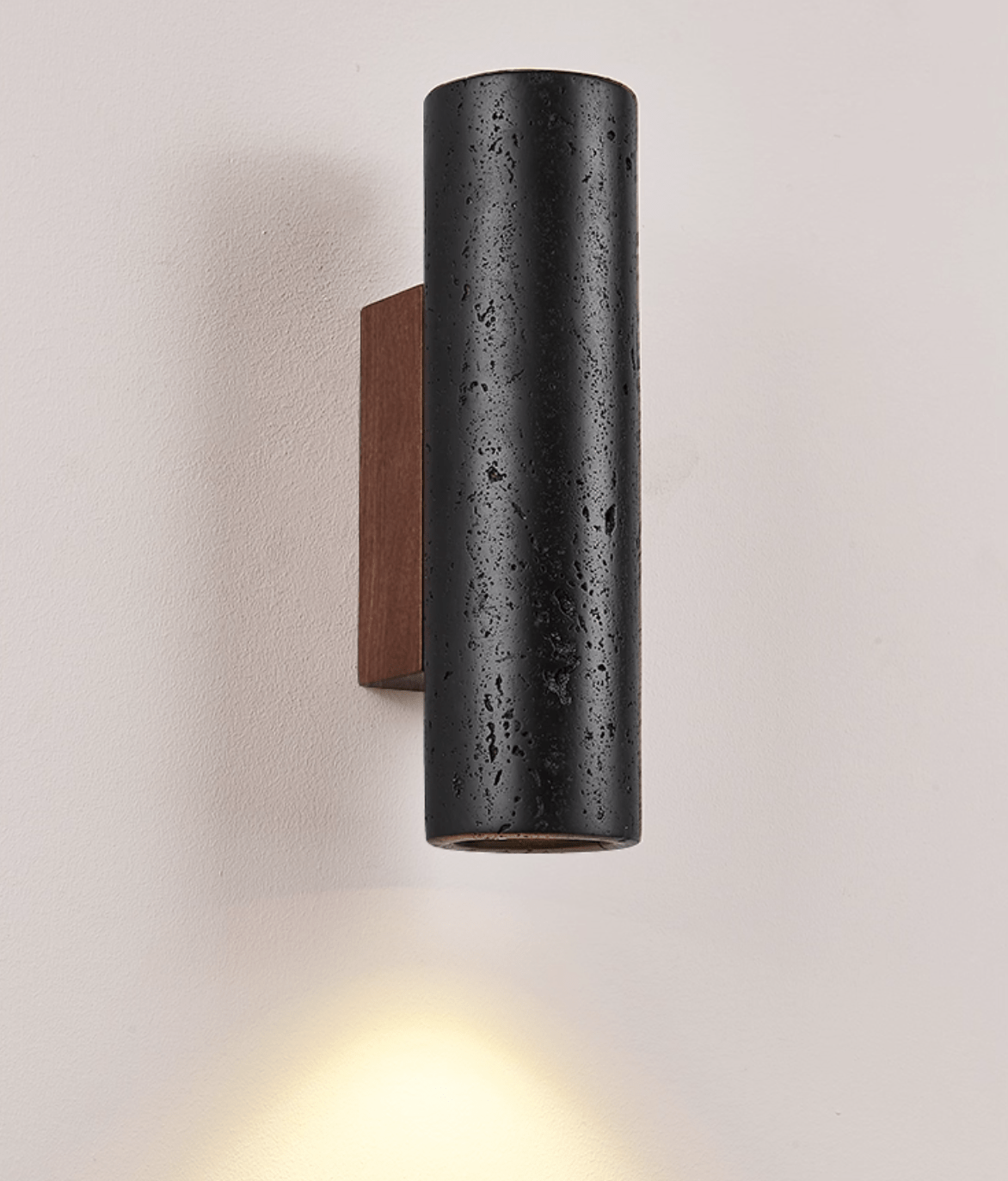 Erebos - Black Travertine Column Sconce