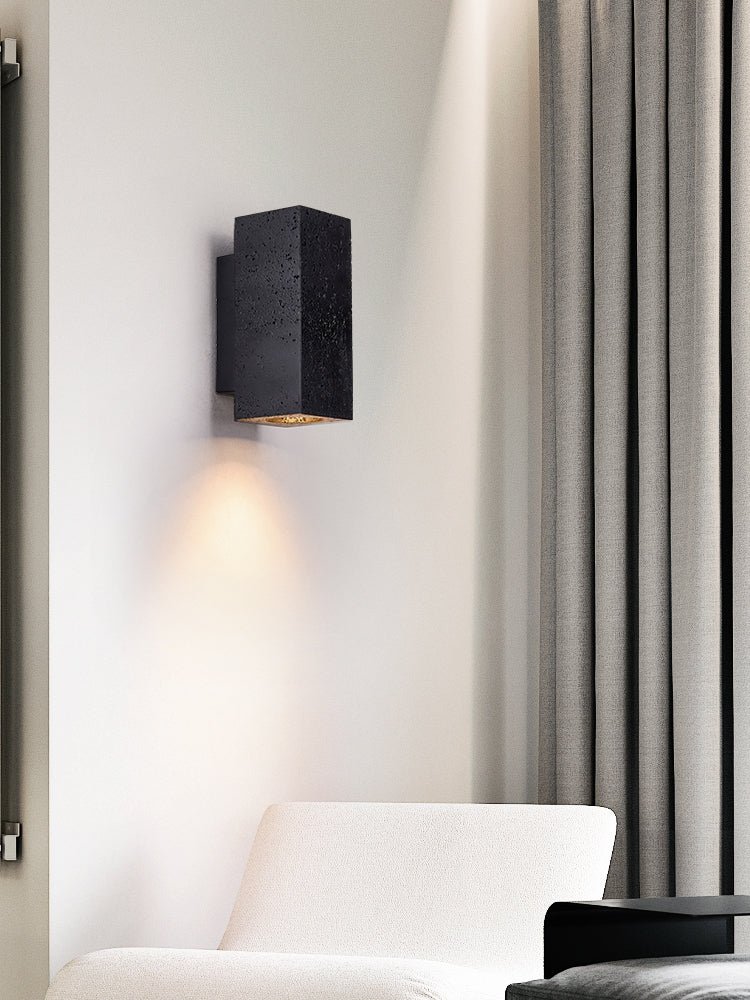 Ophion - Black Travertine Block Wall Lamp