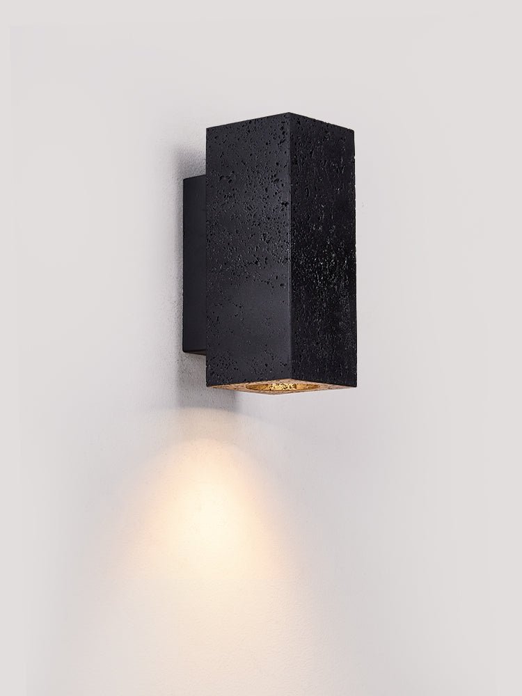 Ophion - Black Travertine Block Wall Lamp