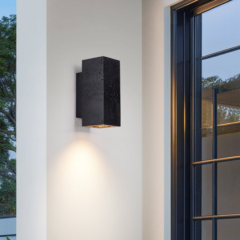 Ophion - Black Travertine Block Wall Lamp