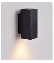 Ophion - Black Travertine Block Wall Lamp