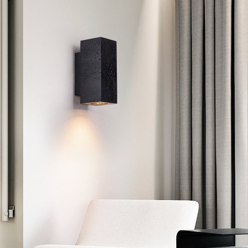 Ophion - Black Travertine Block Wall Lamp