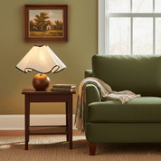Kymothoe - Wave-Draped Linen Table Lamp
