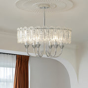Helike - Chrome and Glass Drum Chandelier