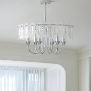 Helike - Chrome and Glass Drum Chandelier