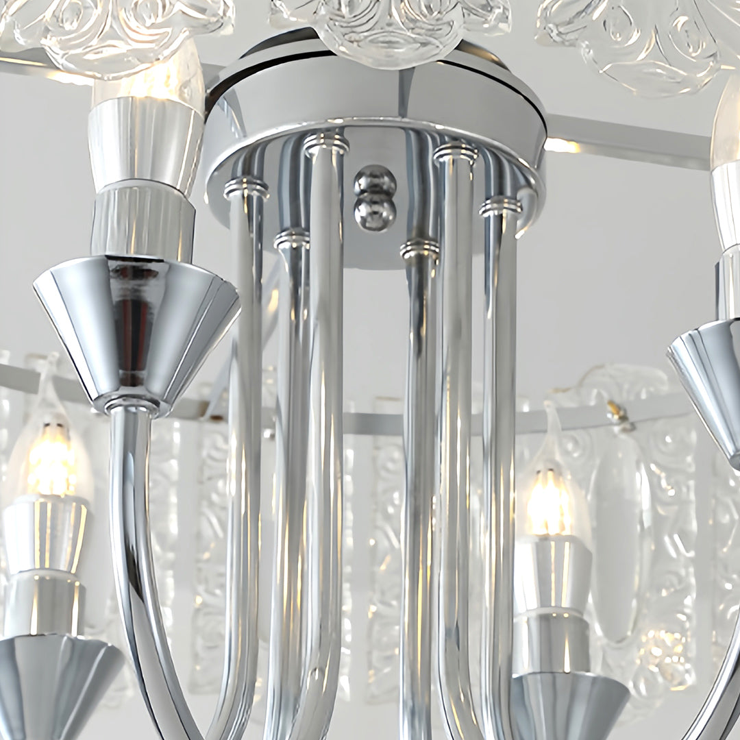 Helike - Chrome and Glass Drum Chandelier
