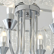 Helike - Chrome and Glass Drum Chandelier