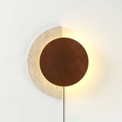 Psamathe - Plug-in Travertine Wall Sconce