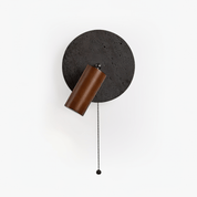 Nykteus - Black Stone and Walnut Sconce