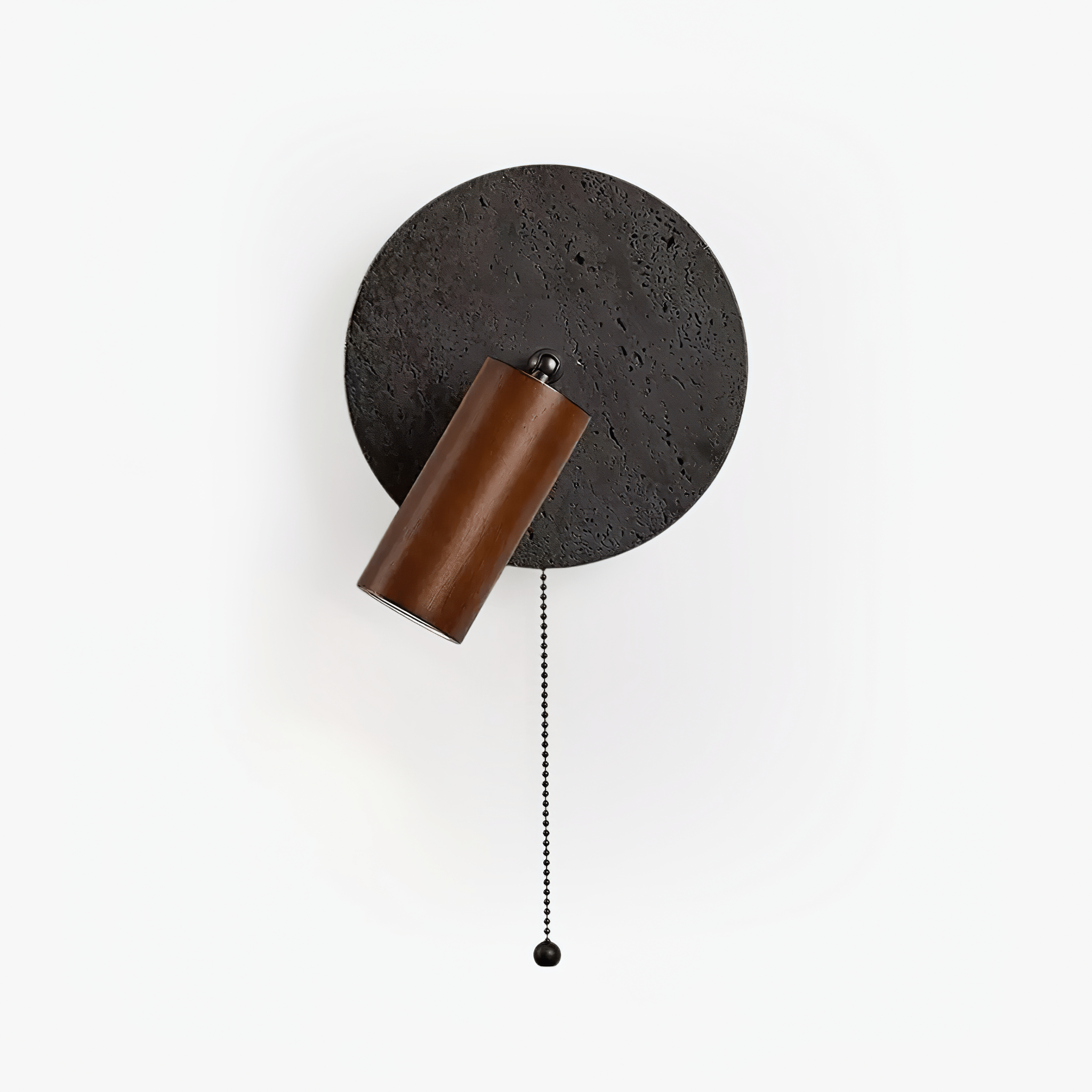 Nykteus - Black Stone and Walnut Sconce
