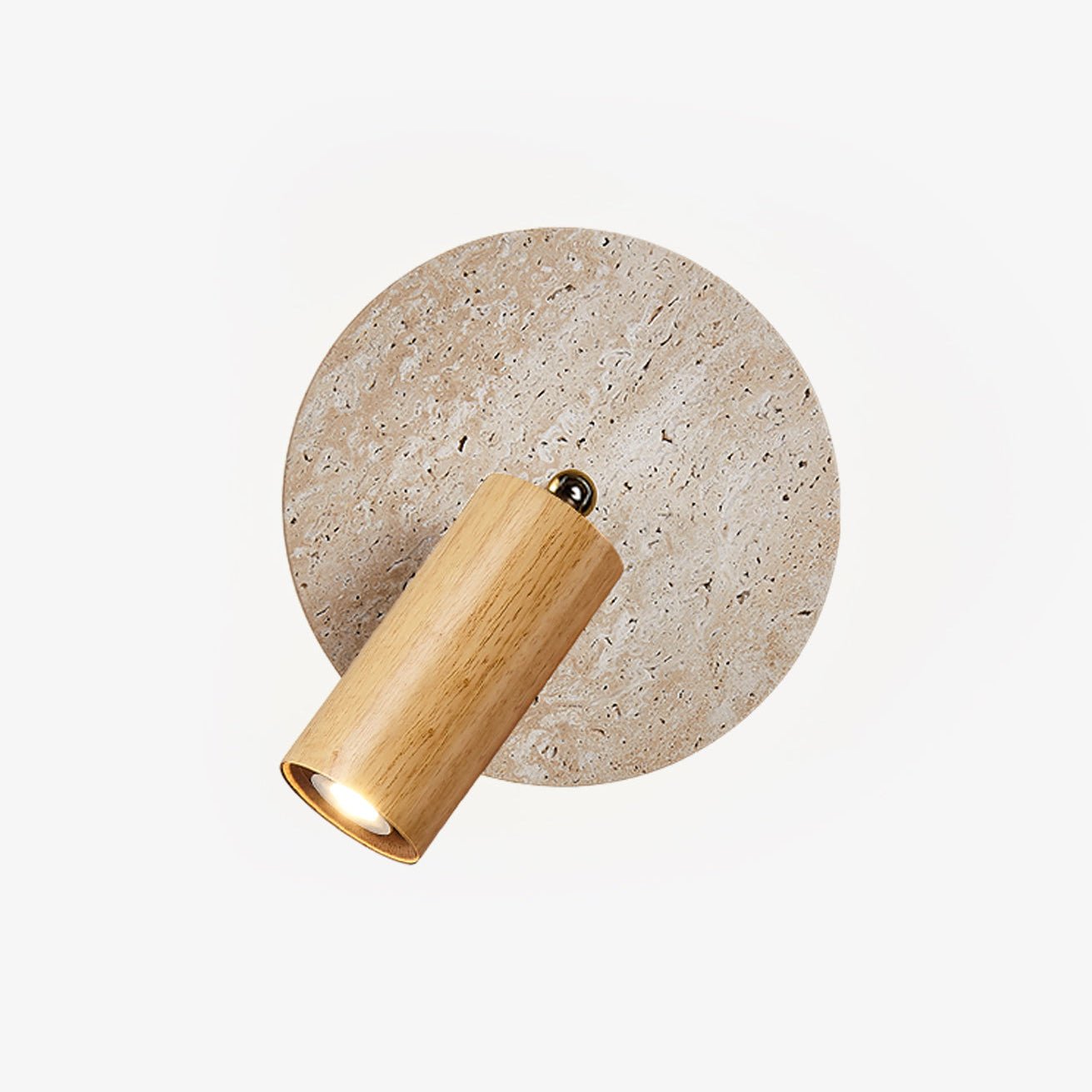 Perses - Travertine and Wood Spot Sconce