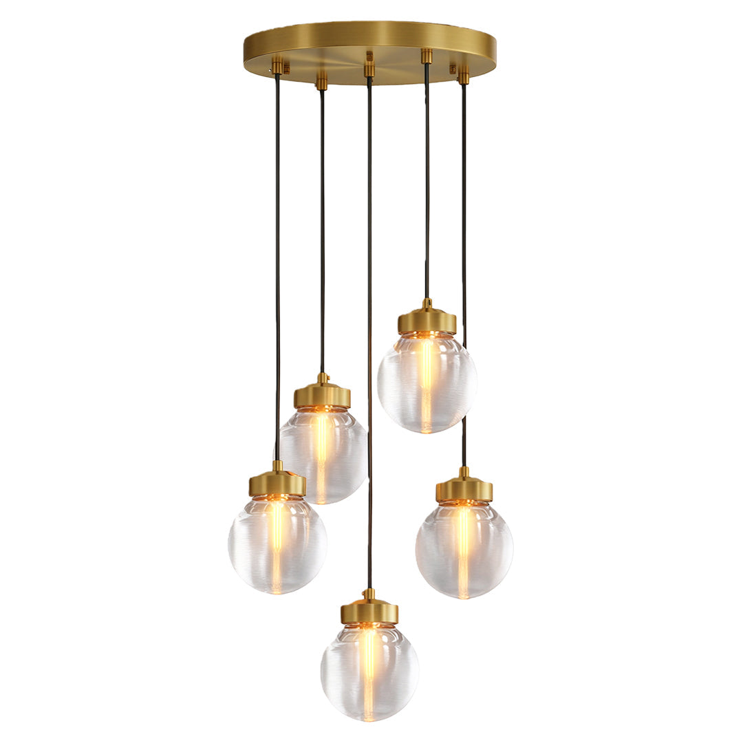 Aglaia - Brass and Glass Globe Chandelier