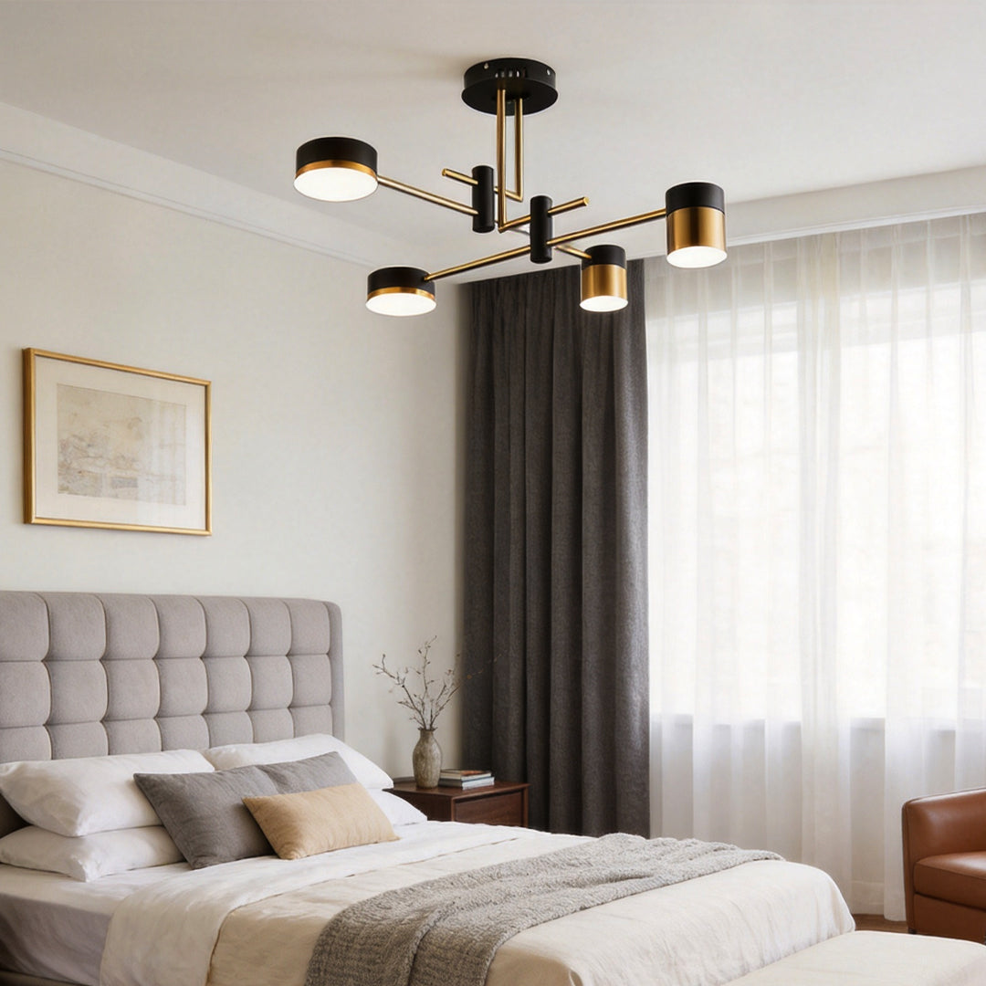 Astraios - Black and Gold Sputnik Chandelier